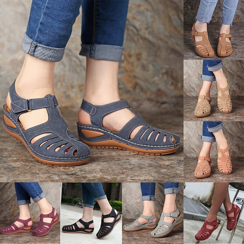Leder Retro Orthopädische Sandalen