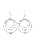 Damen 925 Sterling Silber Drei Kreis Hoop Mattierte Perlen Schicht Ringe Ohrringe | Shop Nory