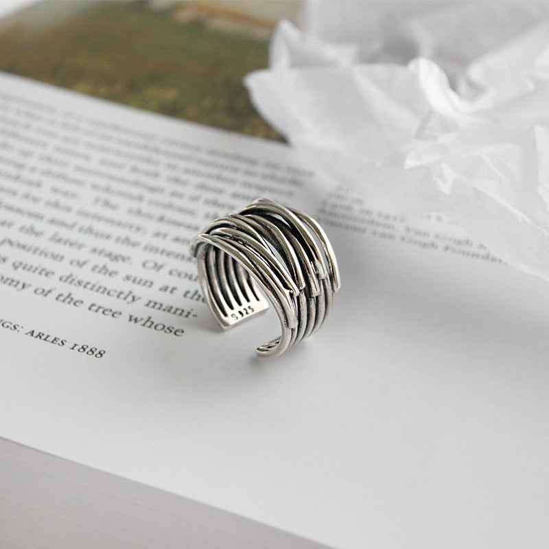 Silber verstellbarer Schicht-Ring | Shop Nory