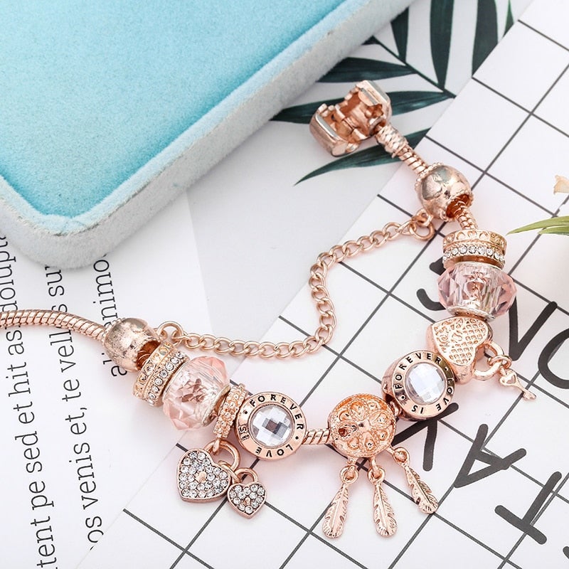Rose Traumfänger-Armband mit Charms aus Sterling Silber | Shop Nory