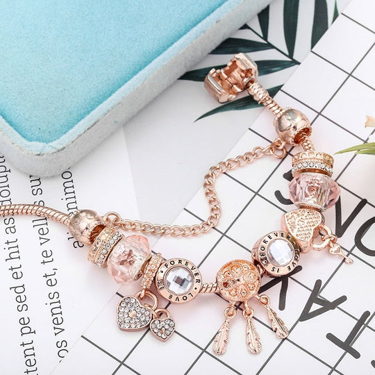 Rose Traumfänger-Armband mit Charms aus Sterling Silber | Shop Nory