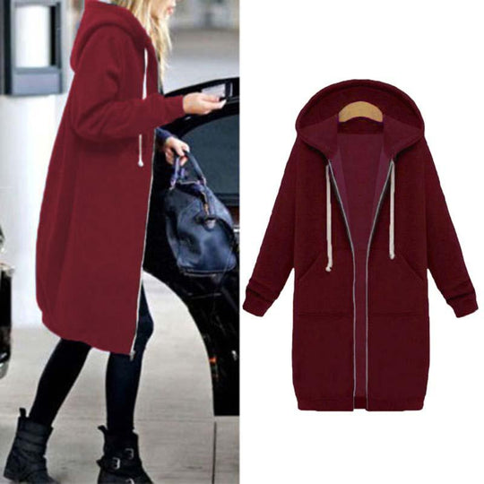 Chic lange Sweatshirtjacke