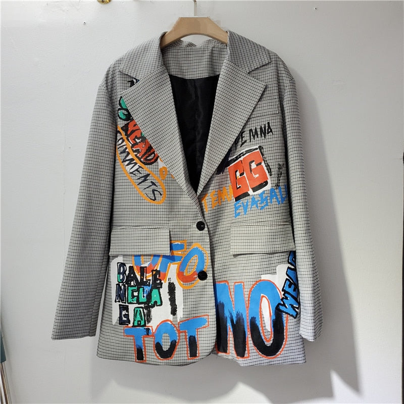 Blazer mit Druck und Tasche