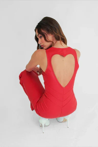 Hollywood Herz Ausschnitt Bodycon Jumpsuit – Stilvoll und Figurschmeichelnd