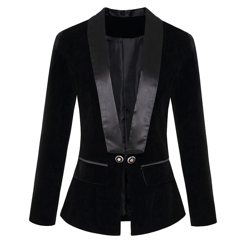 Samt Smokingjacke mit Satinrevers