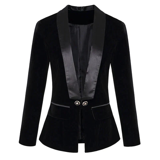 Samt Smokingjacke mit Satinrevers