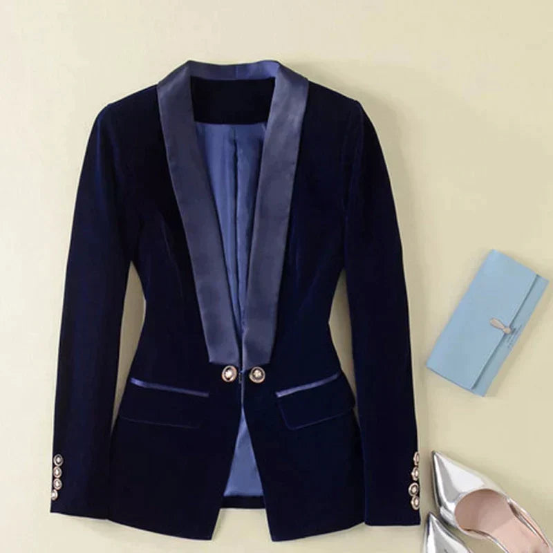 Samt Smokingjacke mit Satinrevers