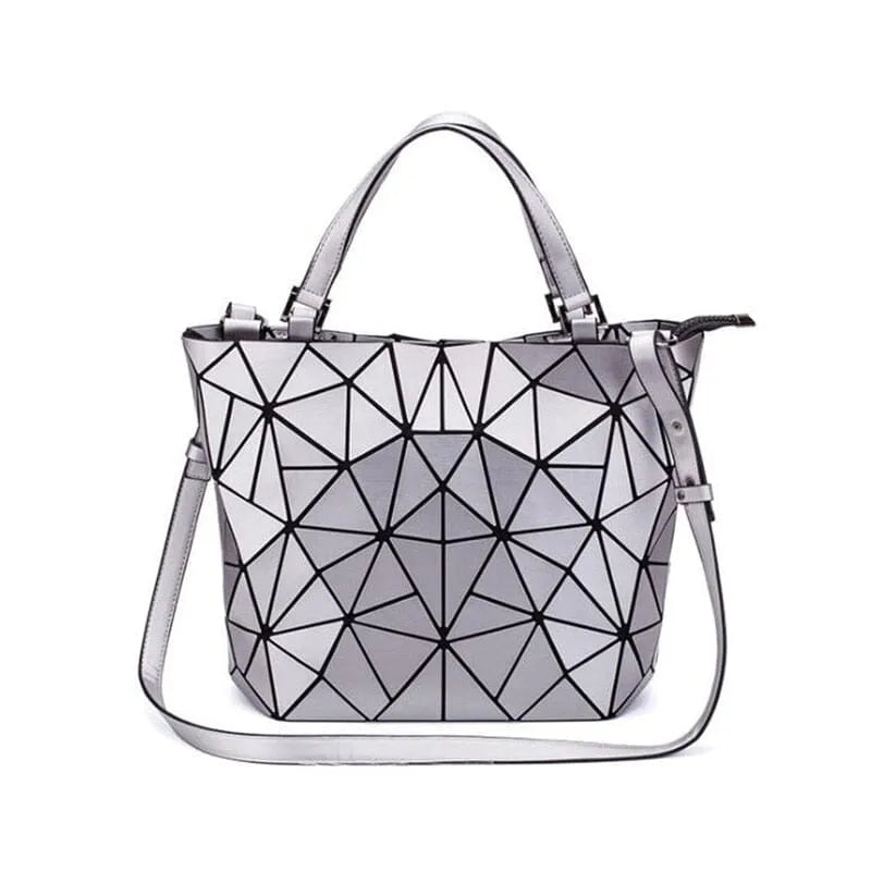 Tasche Geometrisches Muster Blau Funktional für Die Moderne Frau