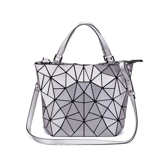 Tasche Geometrisches Muster Blau Funktional für Die Moderne Frau