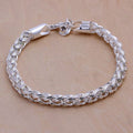 Damen 925 Sterling Silber Geflochtene Link Handkette | Shop Nory