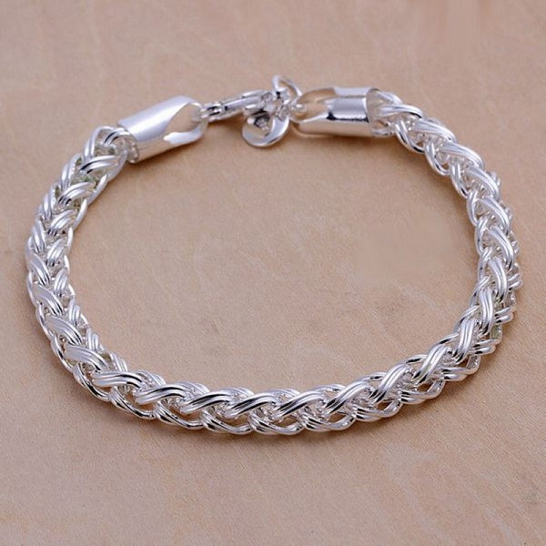 Damen 925 Sterling Silber Geflochtene Link Handkette | Shop Nory