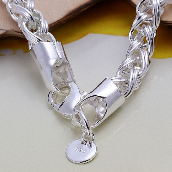 Damen 925 Sterling Silber Geflochtene Link Handkette | Shop Nory