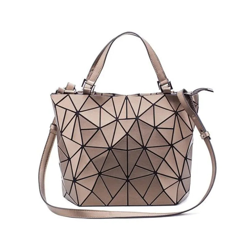Tasche Geometrisches Muster Blau Funktional für Die Moderne Frau