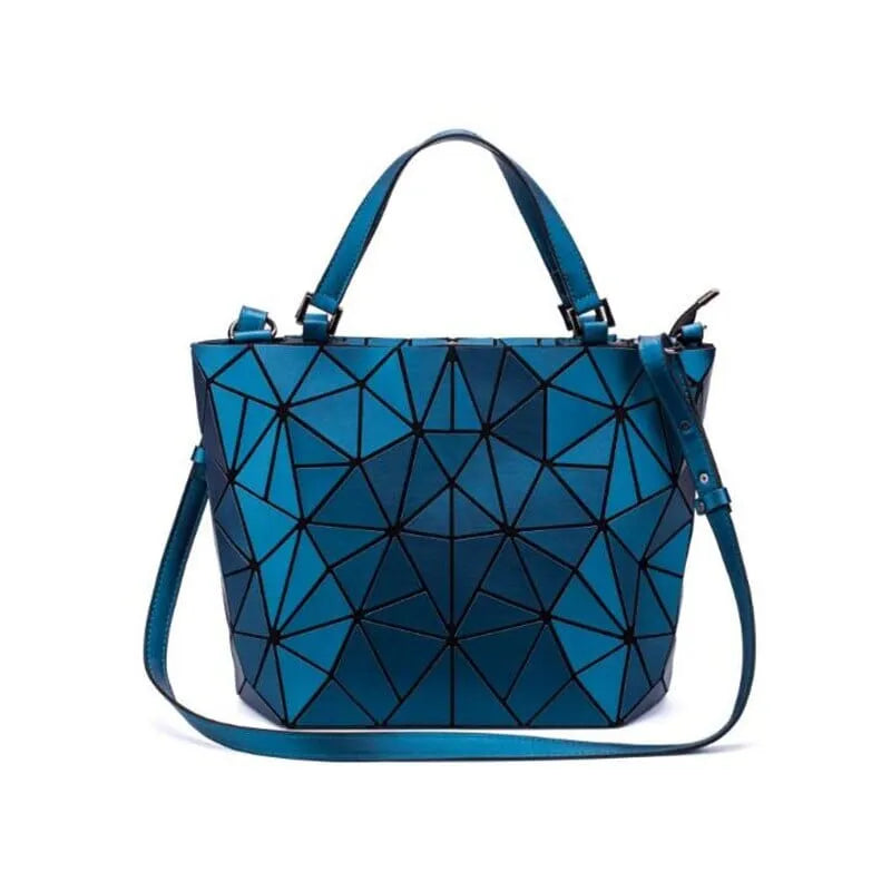 Tasche Geometrisches Muster Blau Funktional für Die Moderne Frau
