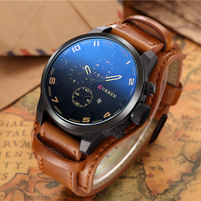 Shopnory | Luxe Navigator Uhr Lederband