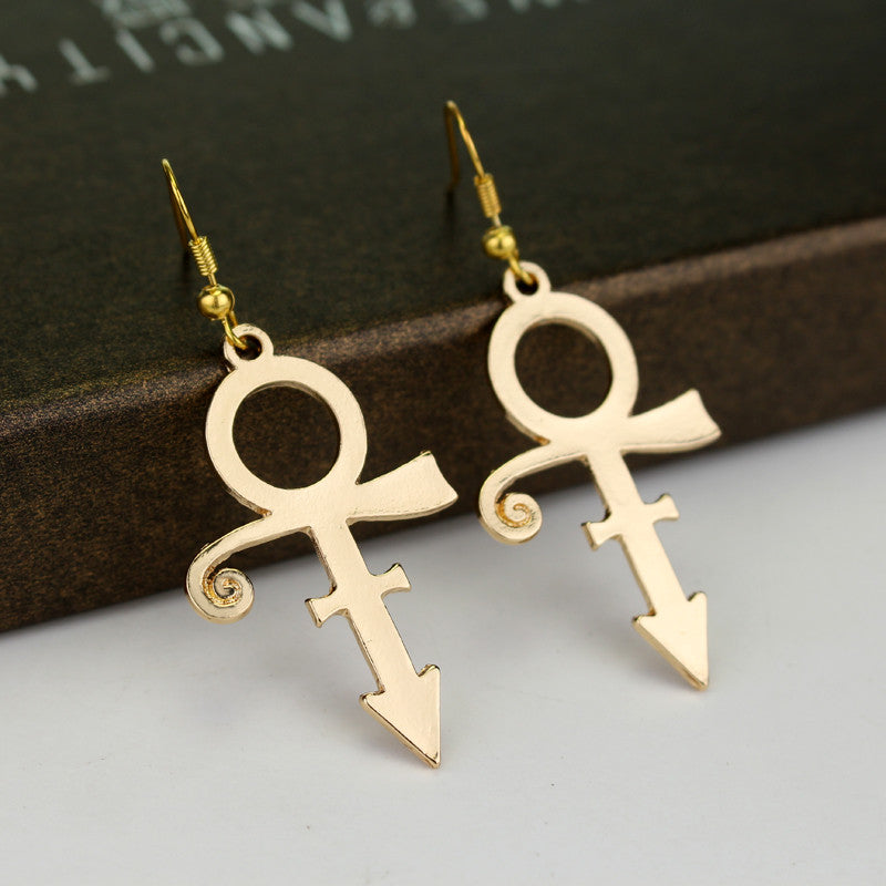 Prinz RIP Gedenk-Symbol Goldplattierte Hakenohrringe | Shop Nory