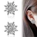 Damen Silber Strass Kristall Zirkon Schneeflocke Blumen Ohrstecker | Shop Nory