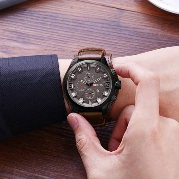 Shopnory | Luxe Navigator Uhr Lederband