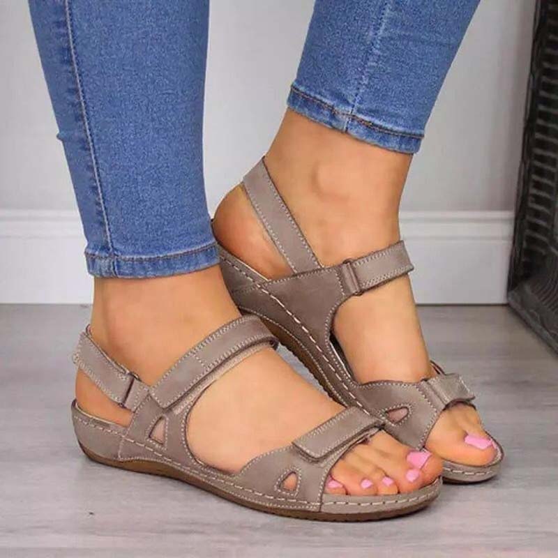 Bliss Clark Orthopädische Sommersandalen mit Klettverschluss für Frauen