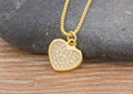 Unisex Gold Crystal Love Heart Anhänger & Geflecht-Link Kette Halskette | Shop Nory