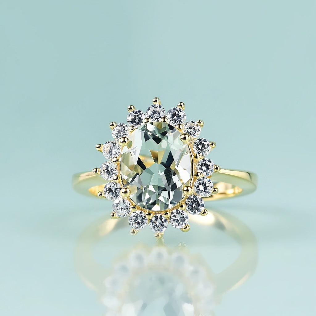 Prinzessin Diana Ring mit natürlichem grünen Amethyst | Shop Nory