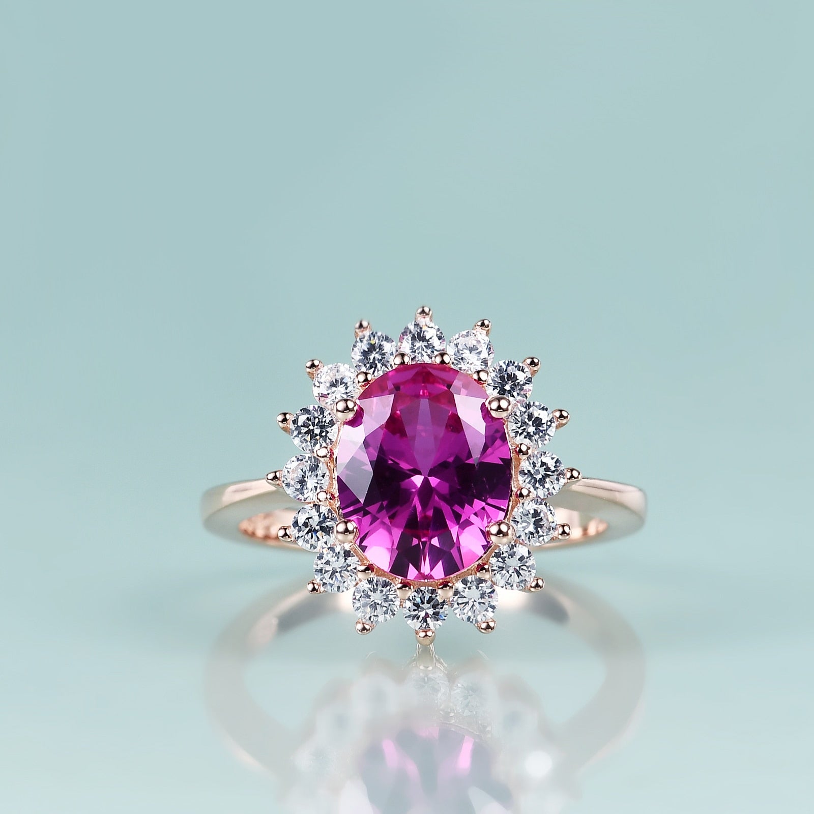 Prinzessin Diana Verlobungsring rosa Saphir 14K Roségold | Shop Nory