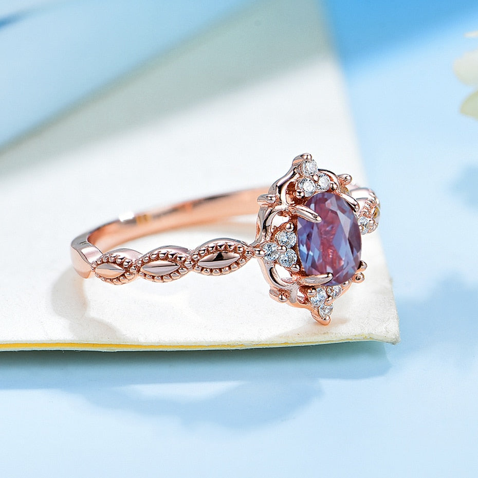 Alexandrit-Verlobungsring im Vintage-Stil | Shop Nory