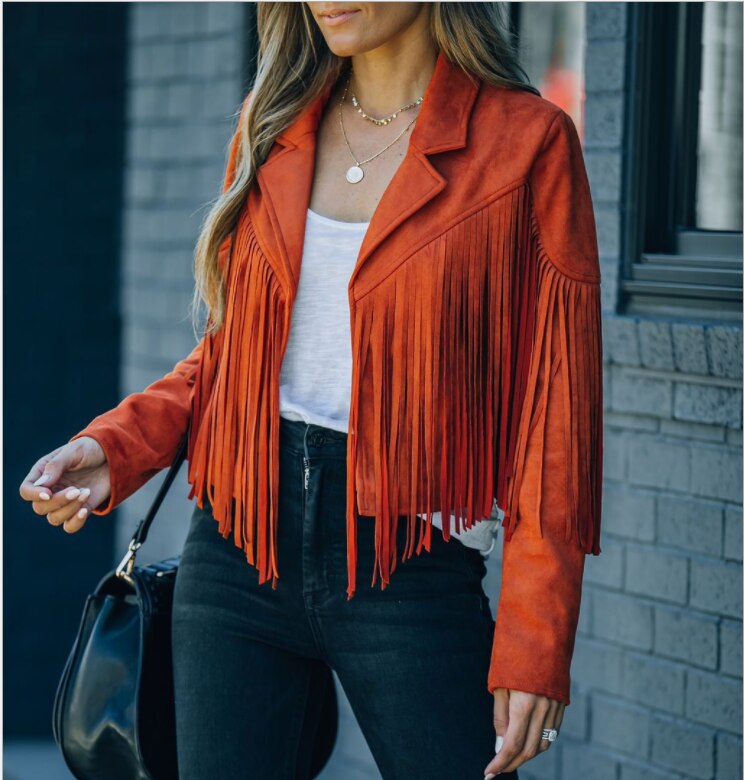 Retro Chic Jacke mit Fransen