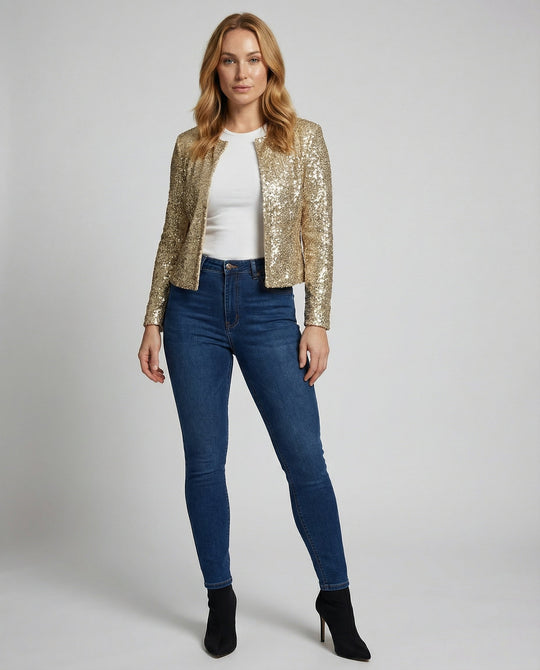 Elegante Glitzerjacke Damen Abend