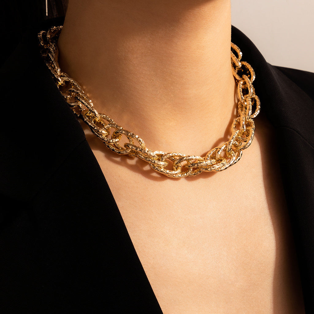 Damen Luxus Dicke Kette Chunky Kreis Link Choker Halskette | Shop Nory