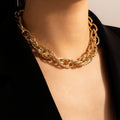 Damen Luxus Dicke Kette Chunky Kreis Link Choker Halskette | Shop Nory