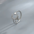 Lunar Elegance 925 Silber Mond Quaste Ring | Shop Nory