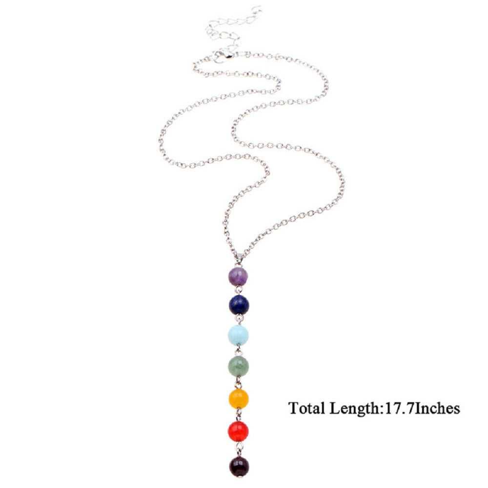 Damen 7 Chakra Edelstein Perlen Anhänger & Halskette | Shop Nory