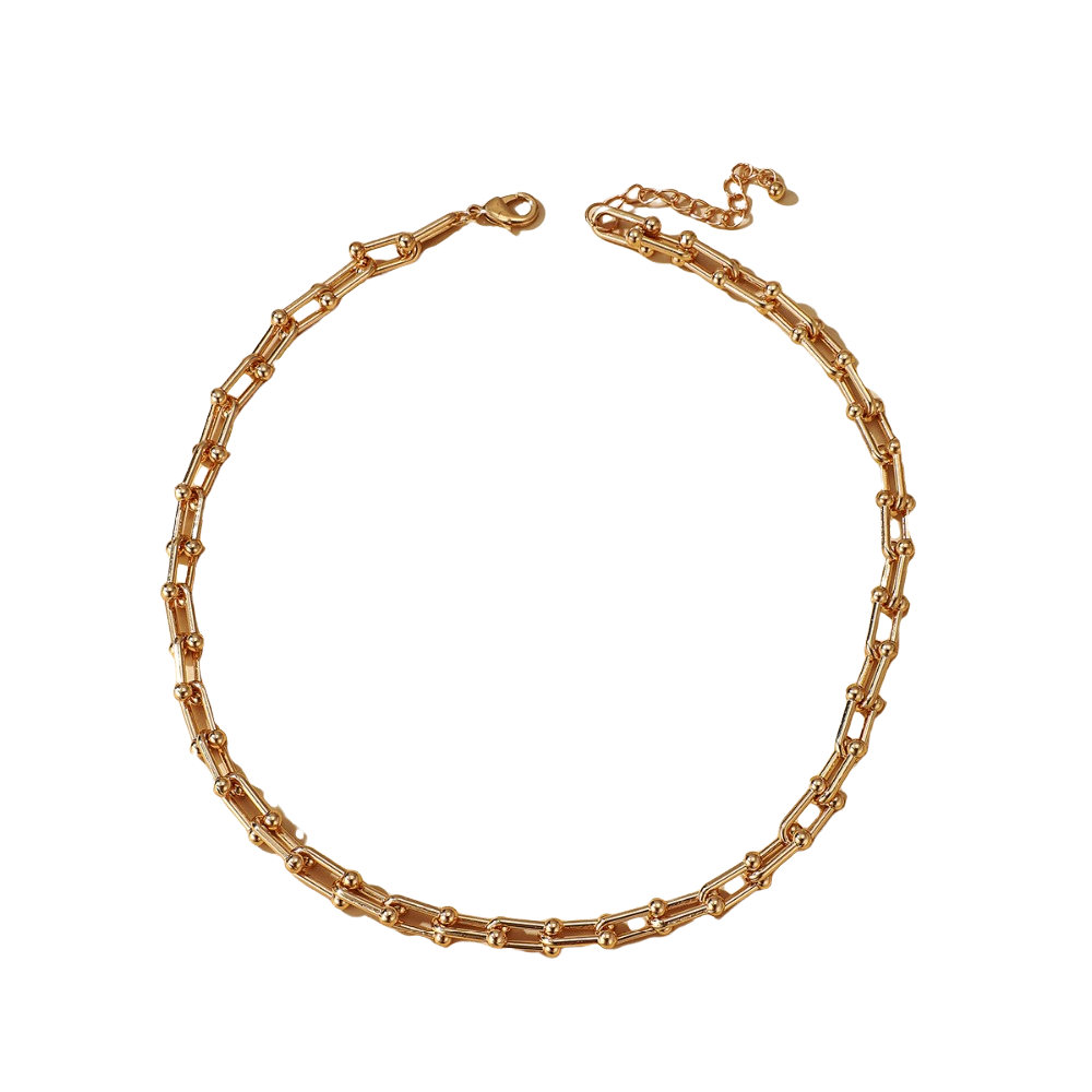 Damen Gold Dick Inter Link U Gelenk Kette Choker Halskette | Shop Nory