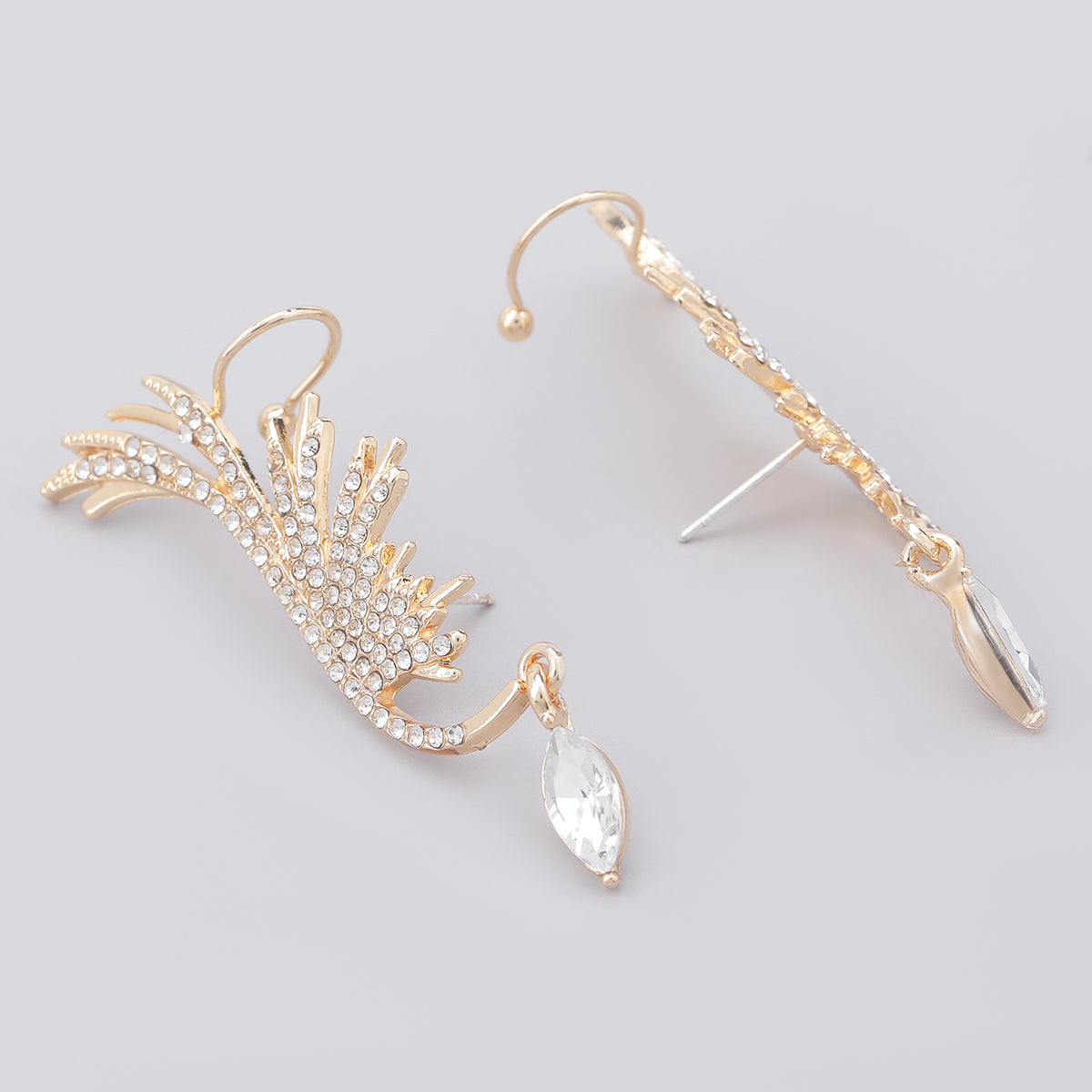 Engel Flügel Strass Hängehörnchen Kristall Ohr Cuff Krabbelohrringe | Shop Nory