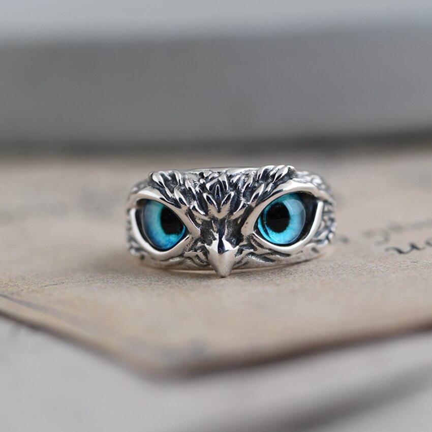 Eule des guten Glücks verstellbarer Ring in Silber und Opal | Shop Nory