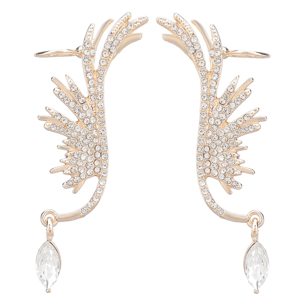 Engel Flügel Strass Hängehörnchen Kristall Ohr Cuff Krabbelohrringe | Shop Nory