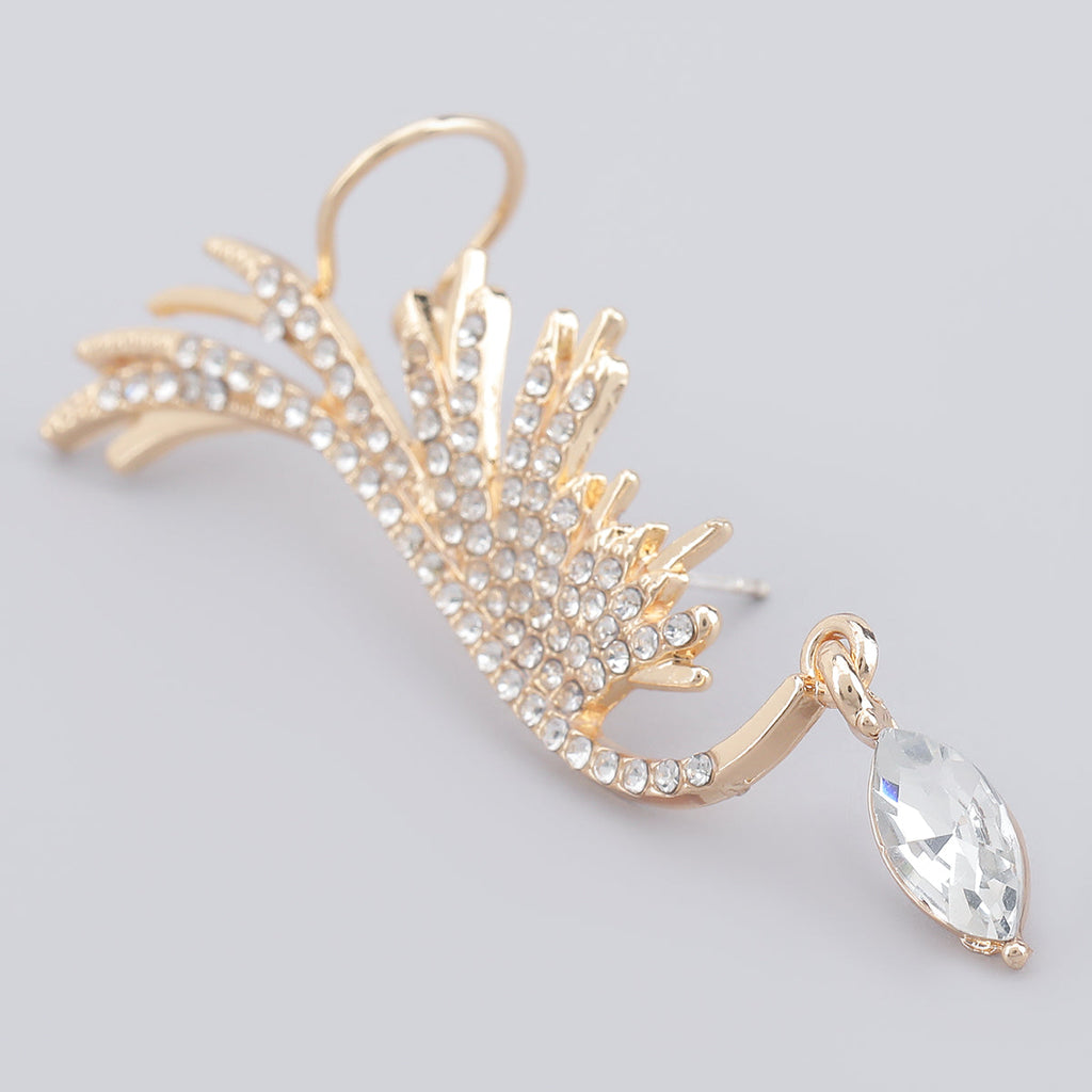Engel Flügel Strass Hängehörnchen Kristall Ohr Cuff Krabbelohrringe | Shop Nory