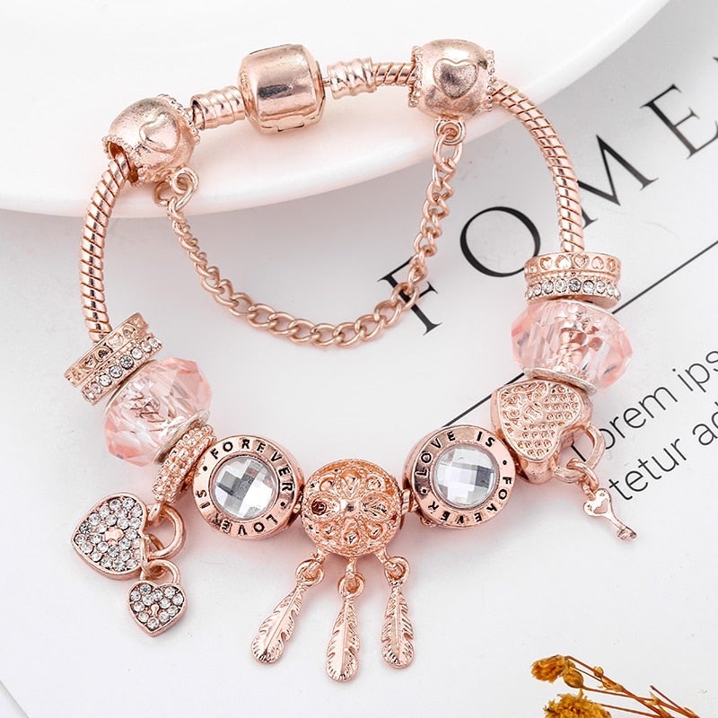 Rose Traumfänger-Armband mit Charms aus Sterling Silber | Shop Nory