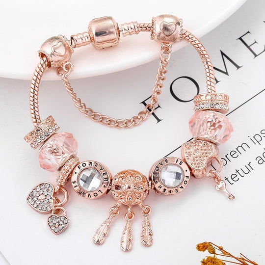 Rose Traumfänger-Armband mit Charms aus Sterling Silber | Shop Nory