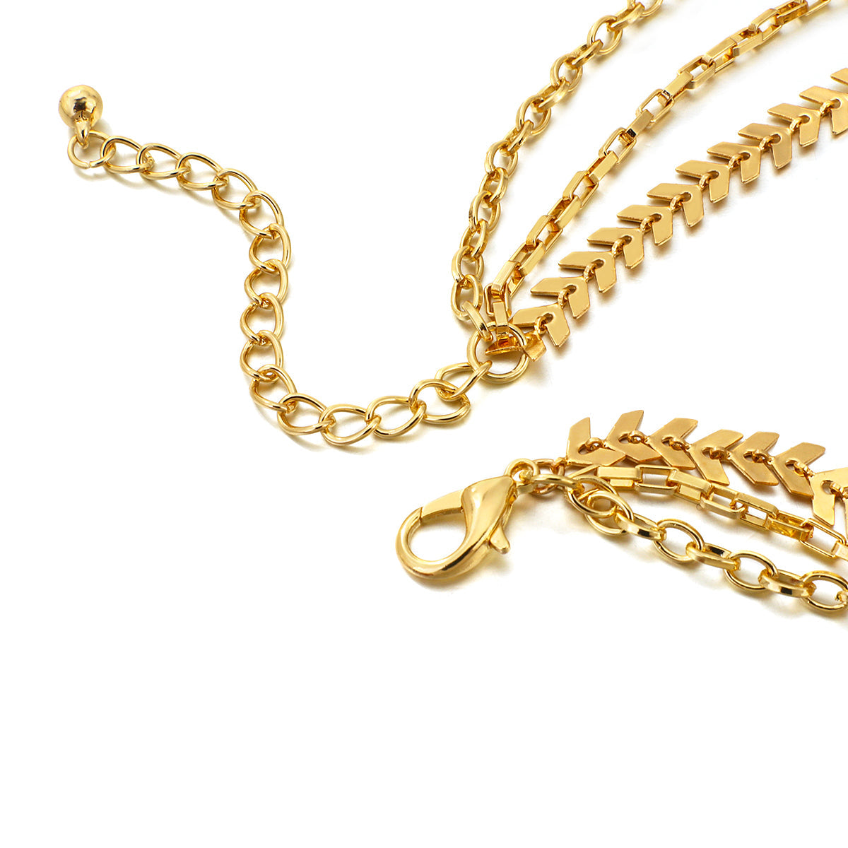 Damen Gold 3-Tier Multi-Layer Sonnen-Ausschnitt Wand Choker Weizen-Kette Party-Halskette | Shop Nory
