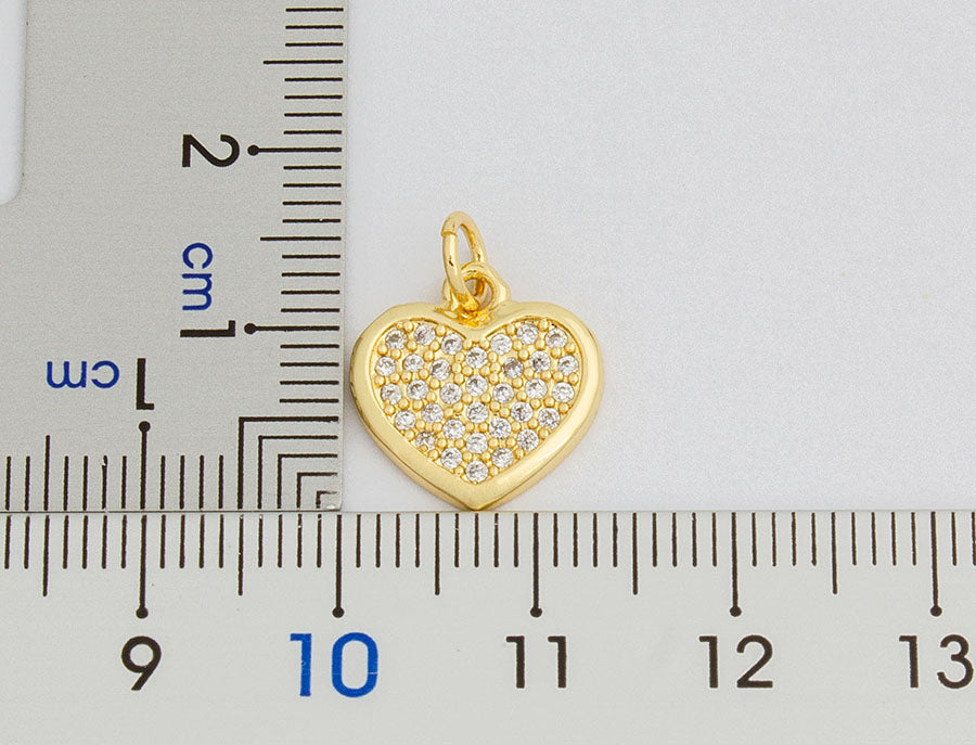 Unisex Gold Crystal Love Heart Anhänger & Geflecht-Link Kette Halskette | Shop Nory