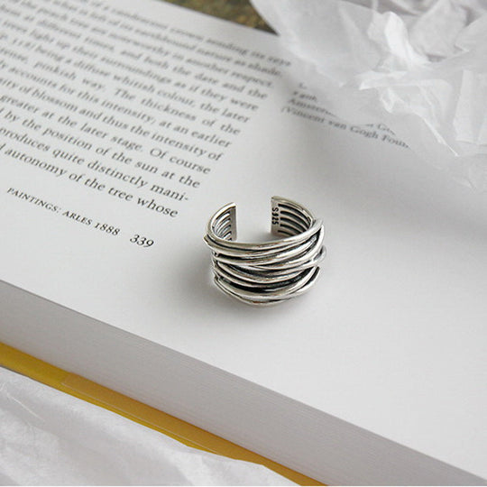 Silber verstellbarer Schicht-Ring | Shop Nory