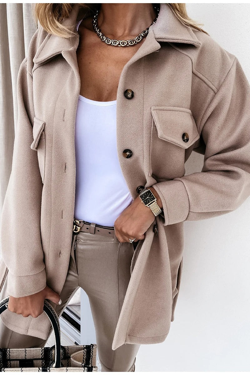 Overshirt Jacke - Oversized Fit - Baumwollmischung - Lange Ärmel - Utility Stil