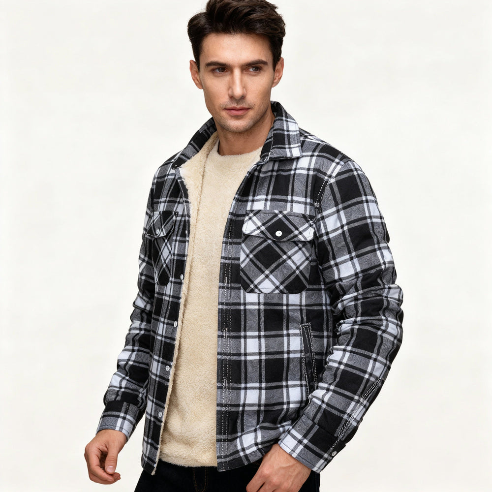 ShopNory | Fleecegefütterte Karierte Jacke – Warm & Stilvoll