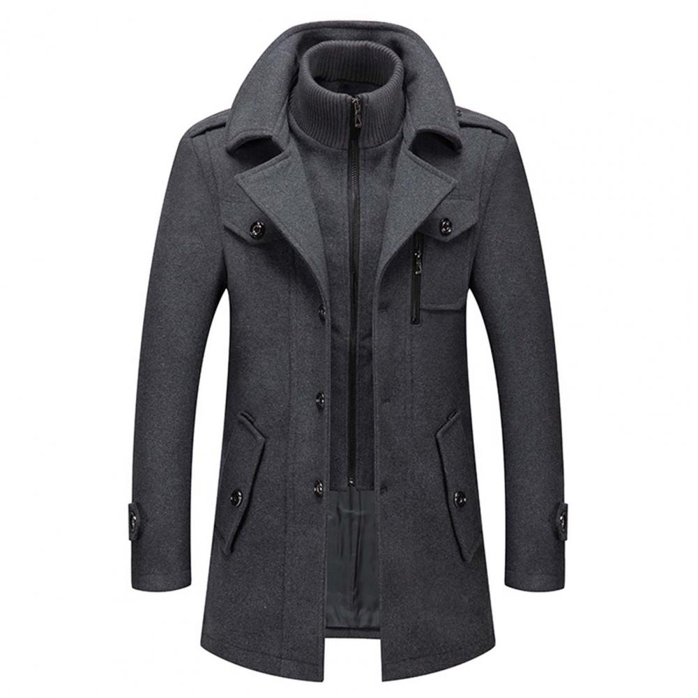 ShopNory | Herrenmantel mit Stehkragen und Innenreißverschluss