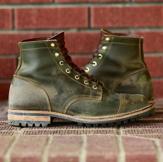 Stiefeletten - Lederlook mit Schnürung und Metallkappe