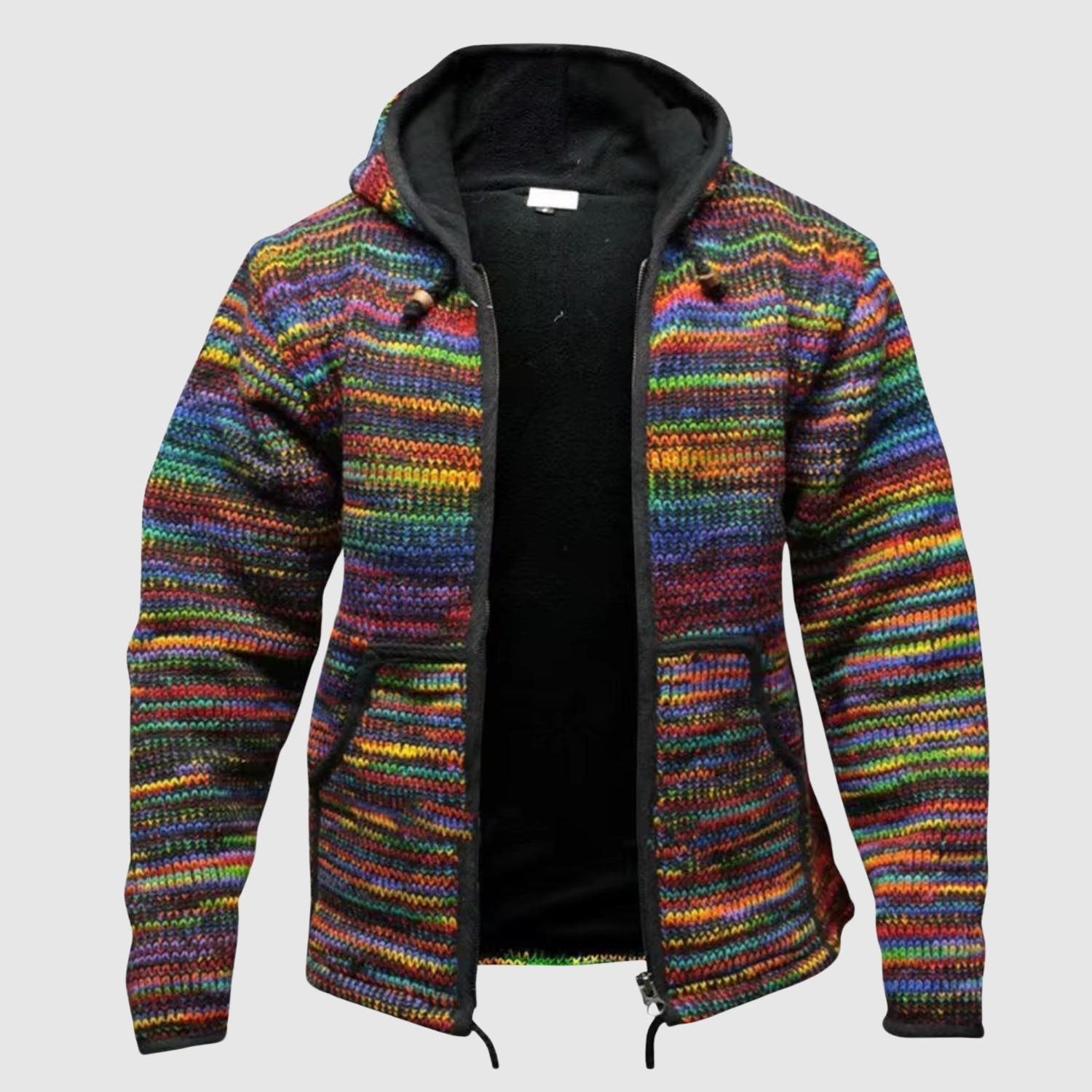 Hoodie Wollmischung Relaxed Fit Boho-Stil
