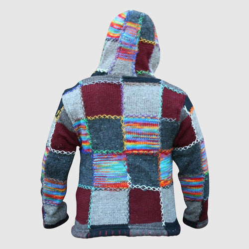 Hoodie Wollmischung Relaxed Fit Boho-Stil