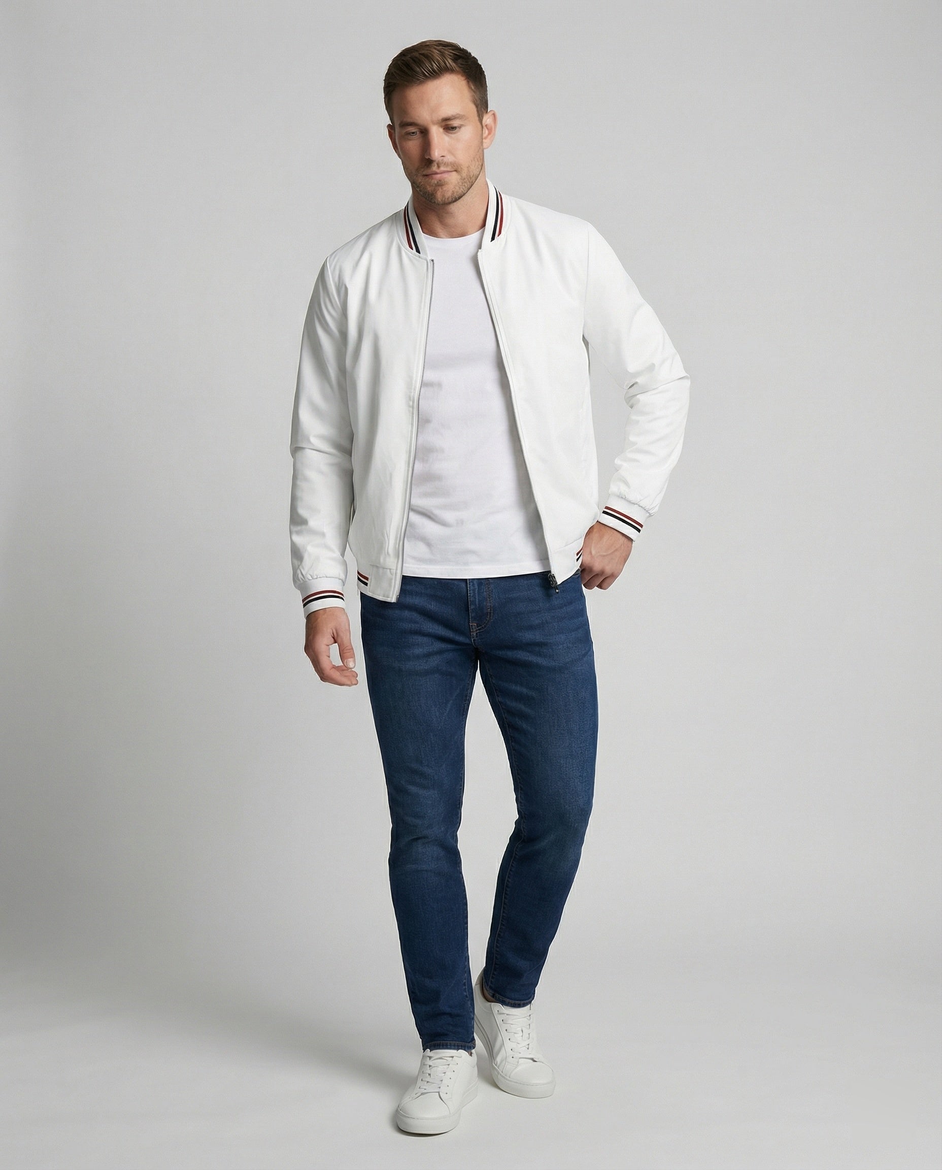 Herren Lässige Übergangsjacke mit Wasserabweisender Oberfläche & Stehkragen | ShopNory